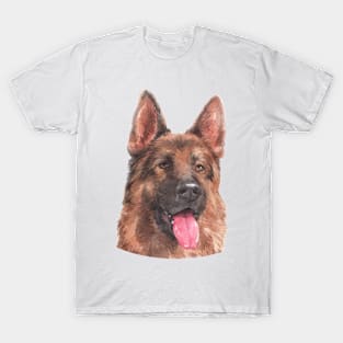 German Shepherd Watercolor Art T-Shirt